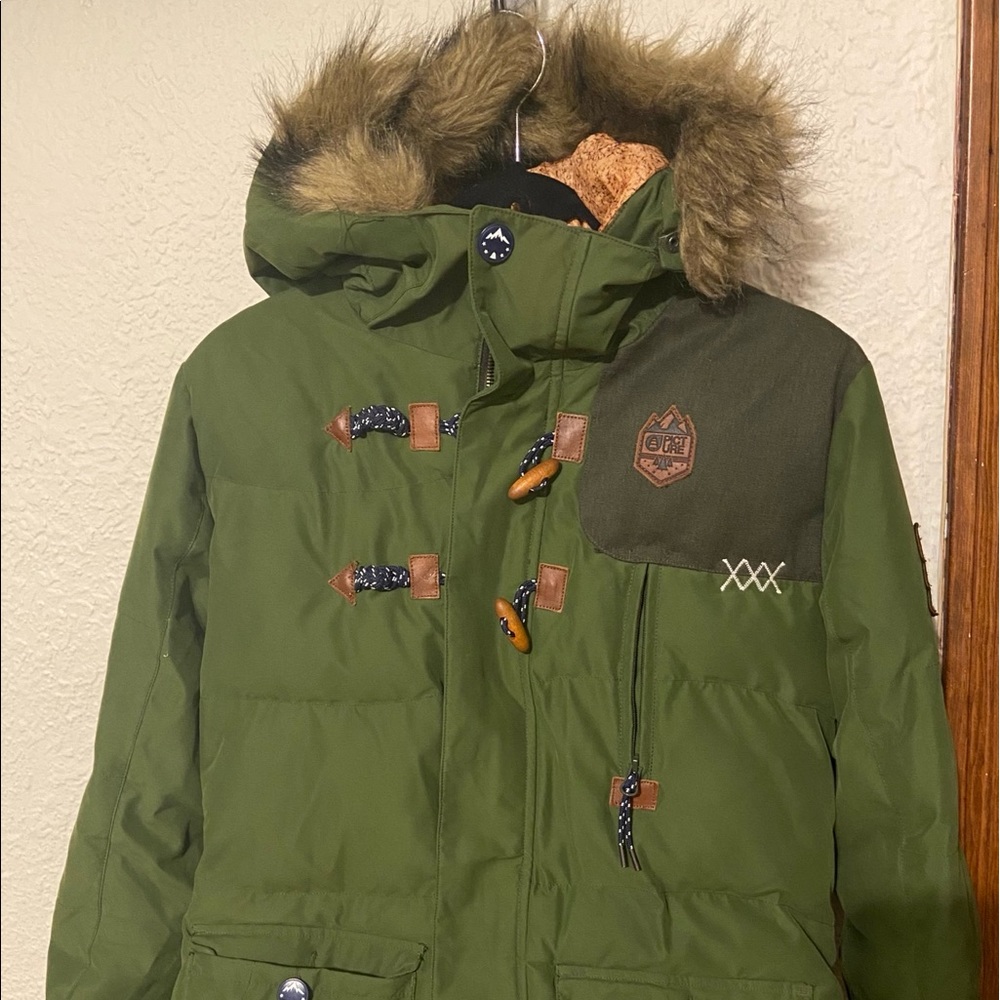 Recycled army green Picture winter jacket